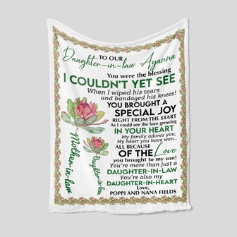To Our Daughter-In-Law Blanket, Personalized Name Blanket, Daughter Blanket, Family Throw Blanket - Blankets for girls, Birthday Blanket - Thegiftio UK
