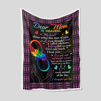 Dear Mom In Heaven Blanket, Memorial Blanket, Mother Blanket, Family Throw Blanket, Blanket For Mom, Blankets For Gift, Christmas Blanket - Thegiftio UK