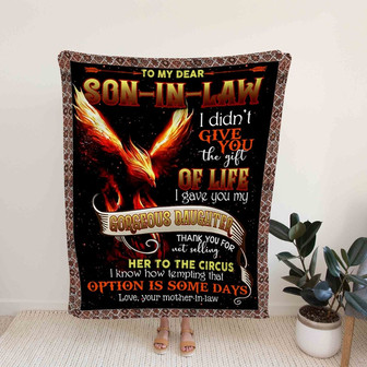 To My Dear Son In Law Blanket, Eagle Blanket, Custom Name Blanket, Family Blanket, Gift Blanket - Thegiftio UK