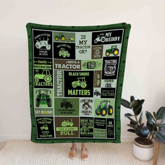 I Drive A Tractor Blanket, Tractor Blanket, Farmer Blanket, Family Blanket, Gift Blanket For Christmas - Thegiftio