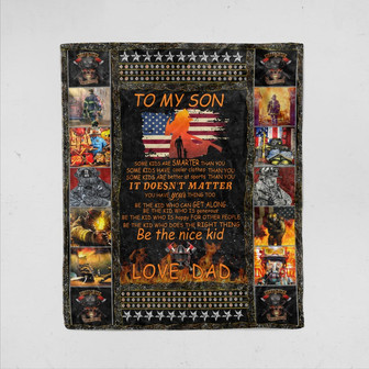 Firefighter Blanket, To my Son Blanket, Firefighter Fleece Blanket, Firefighter Gift, Gift For Family, Gift For Son Firefighter - Thegiftio UK