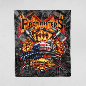 Firefighter Blanket, Firefighter Fleece Blanket, Firefighter Gift, Gift For Firefighter Lover, Gift For Family, Gift For Firefighter - Thegiftio UK