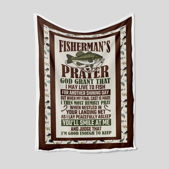 Fisherman's Prayer Blanket, Custom Name Blanket, Fishing Blanket, Custom Blanket For Fisherman, Fish Blanket - Fish Throw Blanket - Thegiftio UK