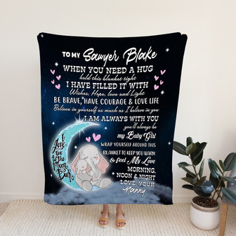 To My Granddaughter Blanket, Personalized Name Blanket, Elephant Blanket, Grandpa Blanket, Family Throw Blanket - Blankets for girl - Thegiftio UK
