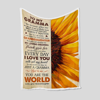 Grandparents Blanket, Personalized Name Blanket, Sunflower Blanket, Grandma Blanket, Family Throw Blanket - Blankets for gift - Thegiftio UK