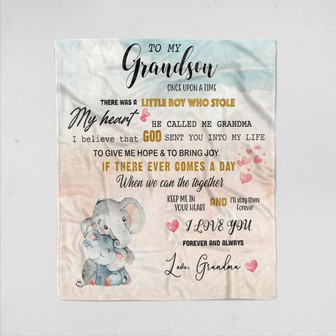 To My Grandson Blankets, Grandma Blanket Gifts, Gift to My Grandson, Blankets For Gift, Family Throw Blanket, Elephan Blanket - Thegiftio UK