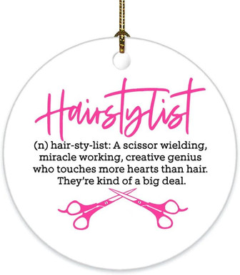 Hairstylist Funny Denifition Ornament, Hairdresser Christmas Ornament, Funny Ceramic Ornament, Christmas Ornament, Hairapist Ornament, Hairstylist Gift - Thegiftio UK