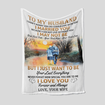 To My Husband Blanket, Personalized Name Blanket, Old Couple Blanket, Family Throw Blanket, Blanket for Love, Blankets For Gift - Thegiftio UK
