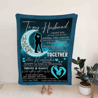 To My Husband Blanket, Moon Blanket, Couple Blanket, Custom Name Blanket, Family Blanket, Gift Blanket - Thegiftio UK