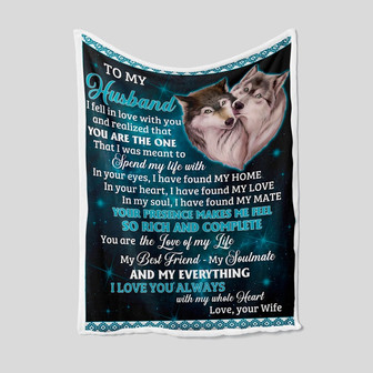 To My Husband Blanket, Personalized Name Blanket, Wolves Blanket, Gift Blanket, Blanket For Couple, Wedding Anniversary Blanket - Thegiftio UK