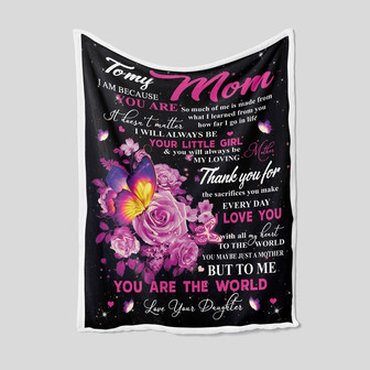 To My Mom Blanket, Roses And Butterfly Blanket, Mother Blanket, Family Throw Blanket, Blanket For Mom, Blankets For Gift, Christmas Blanket - Thegiftio UK