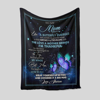 To My Mom Blanket, Butterfly Blanket, Custom Name Blanket, Family Blanket, Gift Blanket - Thegiftio UK
