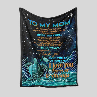 To My Mom Blanket, Turtle Blanket, Custom Name Blanket, Family Blanket, Gift Blanket - Thegiftio UK
