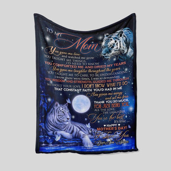 To My Mom Blanket, Tiger Blanket, Moon Blanket, Butterfly Blanket, Custom Name Blanket, Gift Blanket - Thegiftio UK