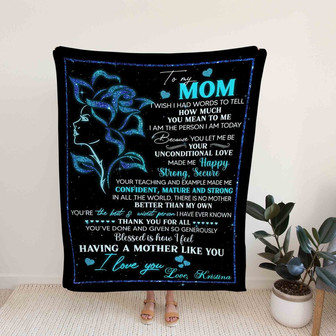 To My Mom Blanket, Mom Blanket, Rose Blanket,Heart Blanket, Custom Name Blanket, Family Blanket, Gift Blanket - Thegiftio UK