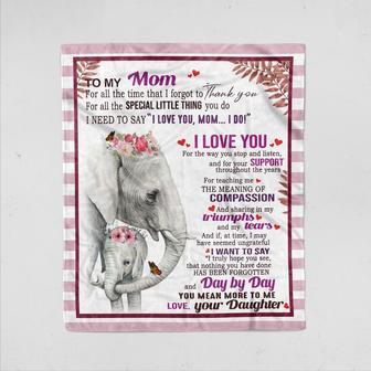 To My Mom, Personalized Blanket, Elephant Blanket, To My Mom Blanket, Blanket For Mom, Gift For Mom, Mother's Day Gift, Family Throw Blanket - Thegiftio UK