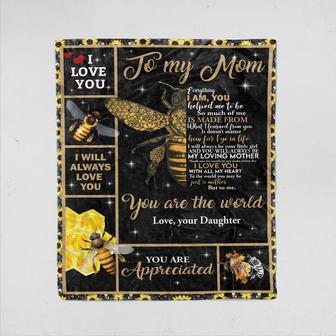 To My Mom, Personalized Name Blanket, To My Mom Blanket, Blanket For Mom, Gift For Mom, Mother's Day Gift, Family Throw Blanket, Bee Blanket - Thegiftio UK