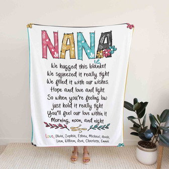 Nana Blanket, Personalized Name Blanket, Family Blanket, Love Blanket - Thegiftio UK