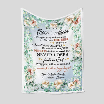 To My Niece Blanket, Personalized Name Blanket, Family Blanket, Flower Blanket, Blanket For Boys And Girls, Blanket For Gifts - Thegiftio UK
