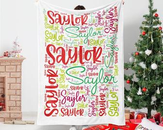 Personalized Baby Blanket, Custom Blanket Xmas with name, Christmas Blanket For Baby, Blanket for Children, Gift for Family. - Thegiftio UK