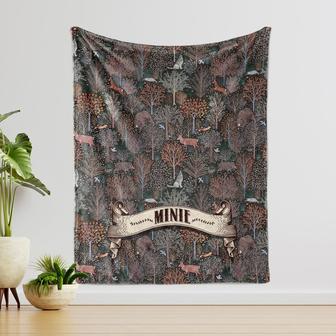 Personalized Baby Blanket with Name, Woodland Blanket, Custom Woodland Animal Blanket, Wild Animals Blanket, Gift For Baby. - Thegiftio UK