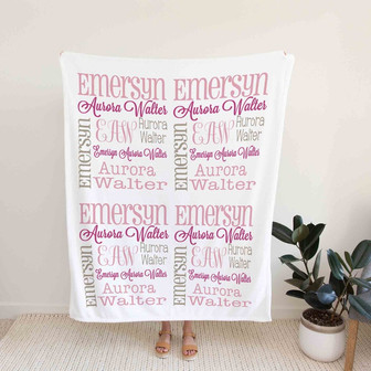 Personalized Baby Name Blanket, Custom Baby Blanket, Baby Blanket With Name, Family Blanket, Blanket For Baby, Gift Blanket For Christmas - Thegiftio UK