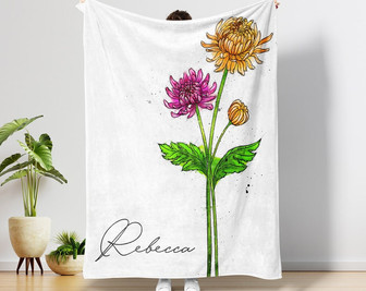 Personalized Blanket Gift for Mom, Custom Grandma Blanket, flower blanket, Christmas Gifts for grandma, Blanket For Mom, X'mas Gifts - Thegiftio UK