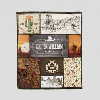Personalized Cowboy Blanket, Cowboy Baby Blanket, Blanket for Children, Blanket for Baby born, Blanket for New Baby, Gift Idea For Baby. - Thegiftio