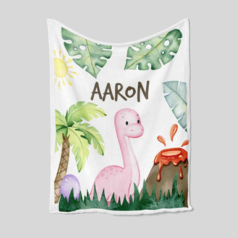 Personalized Dinosaur Blanket, Custom Baby Blanket, Baby Blanket, Personalized Name Blanket, Name Blanket For Kid, Gift Blanket For Baby - Thegiftio UK