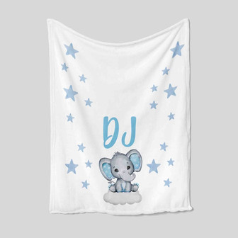 Personalized Elephant Blanket, Personalized Name Blanket, Custom Kid Blanket, Baby Blanket, Family Blanket, Gift Blanket For Baby - Thegiftio UK