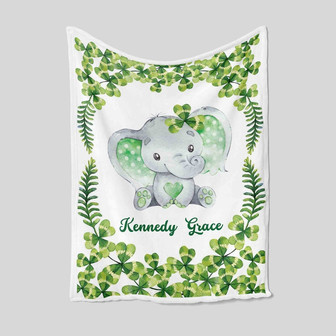 Personalized Elephant Blanket, Personalized Name Blanket, Custom Kid Blanket, Baby Blanket, Family Blanket, Gift Blanket For Baby - Thegiftio UK