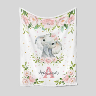 Personalized Elephant Blanket, Personalized Name Blanket, Custom Baby Blanket, Custom Name Blanket, Family Blanket, Gift Blanket For Baby, - Thegiftio UK