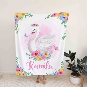 Personalized Flamingo Blanket, Custom Baby Blanket, Baby Blanket With Name, Custom Kid Blanket, Blanket For Girl, Gift Blanket For Christmas - Thegiftio UK