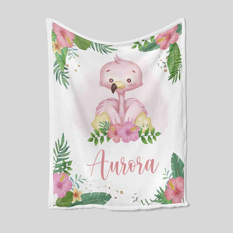 Personalized Flamingo Blanket, Custom Baby Blanket, Custom Name Blanket, Family Blanket, Blanket For Baby, Gift Blanket For Christmas - Thegiftio UK