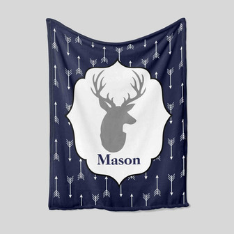 Personalized Hunting Camo Moose, Custom Baby Blanket, Deer Blanket, Blanket For Baby Boy, Family Blanket, Gift Blanket For Christmas - Thegiftio UK