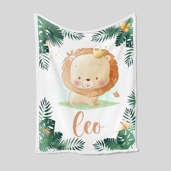 Personalized Lion Blanket, Custom Baby Blanket, Custom Name Blanket, Family Blanket, Blanket For Baby Boy, Gift Blanket For Christmas - Thegiftio UK