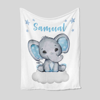 Personalized Name Blanket, Custom Baby Blanket, Baby Blanket, Elephant Blanket, Star Blanket, Cloud Blanket, Family Blanket, Gift Blanket - Thegiftio UK