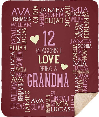 Personalized Name Blanket, Reason I Love To Being a Grandma Blanket, Personalized Grandma Blanket, Personalized Grandparent Blanket - Thegiftio UK