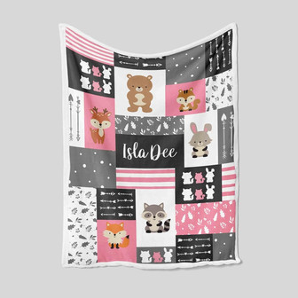 Personalized Name Blanket, Custom Baby Blanket, Nursery Blanket, Newborn Blanket, Gift Blanket For Baby, Blanket For Christmas - Thegiftio
