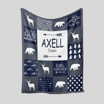 Personalized Name Blanket, Custom Baby Blanket, Kid Name Blanket, Blanket For Baby Boy, Gift For Baby, Gift For Christmas - Thegiftio UK