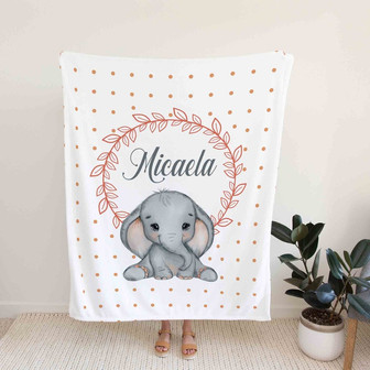 Personalized Name Blanket, Baby Blanket, Elephant Blanket, Family Blanket, Blanket For Baby - Thegiftio UK