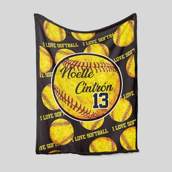 Personalized Name Blanket, Softball Blanket, Baseball Blanket, Family Blanket, Gift Blanket - Thegiftio UK