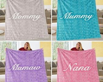 Personalized Name Blanket, Custom Name Blankets, Grandma Blankets, Mother blankets, Custom Kids Blankets, Family Name Blanket - Thegiftio