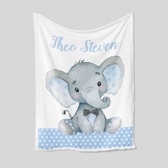 Personalized Name Blanket, Custom Baby Blanket, Elephant Blanket, Baby Blanket With Name, Family Blanket, Blanket For Baby Boy, Gift Blanket - Thegiftio UK