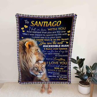 Personalized Name Blanket, Lion Blanket, Heart Blanket, Family Blanket, Gift Blanket - Thegiftio UK