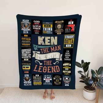 Personalized Name Blanket, The Man The Myth The Legend Blanket, Blanket For Gift - Custom Name Blanket, Name Blanket - Thegiftio UK