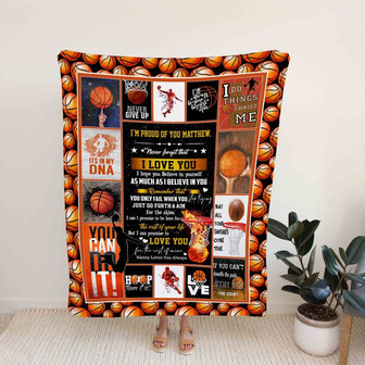Personalized Name Blanket, Basketball Blanket, Blanket For Gift, Motivational Blanket - Thegiftio