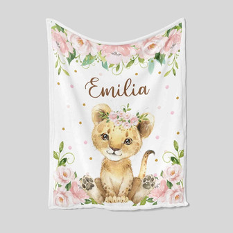 Personalized Name Blanket, Lion Blanket, Flower Blanket, Family Blanket, Gift Blanket - Thegiftio UK