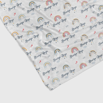 Personalized Rainbow Blanket, Custom Baby Blanket, Baby Blanket With Name, Custom Name Blanket, Blanket For Baby, Gift Christmas Blanket - Thegiftio