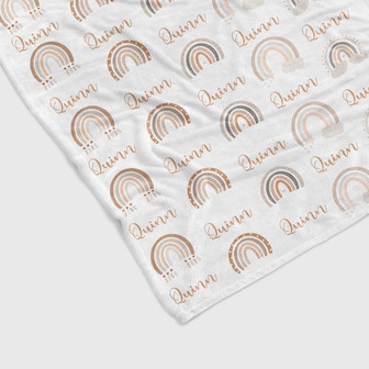 Personalized Rainbow Blanket, Custom Monogrammed Blanket, Custom Baby Blanket, Custom Name Blanket, Blanket For Baby, Gift Blanket - Thegiftio